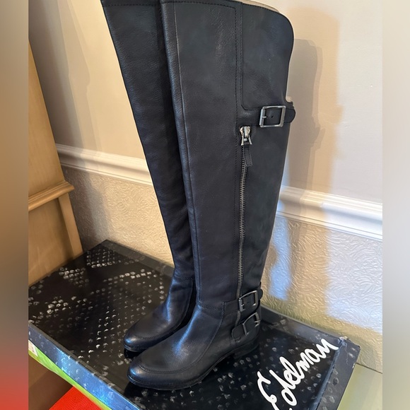 Black over the knee leather boot. Sam Edelman. - Picture 4 of 9